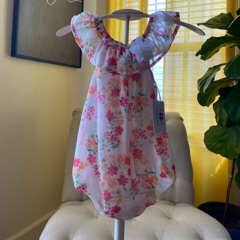 Baby Girl Romper - flower print